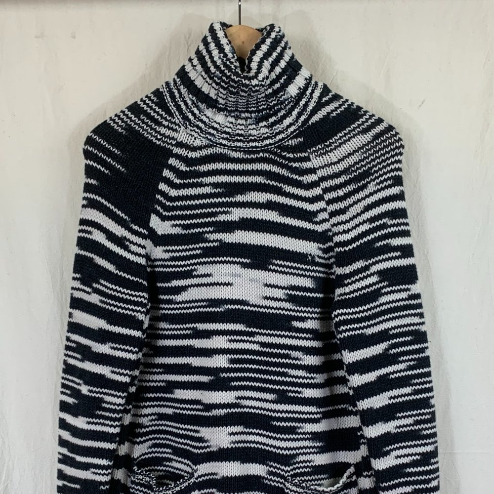 Chico’s Knit Turtleneck Sweater in Black/White